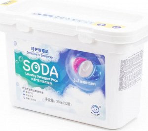 WHITECAT SODA Капсулы для стирки на основе натуральной соды, 20 шт