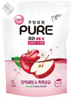 Pigeon Pure Balm гель для мытья посуды яблоко, дой-пак 1 л