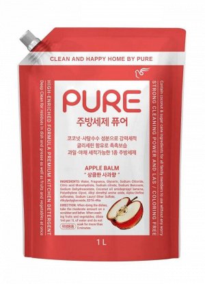 Pigeon Pure Balm гель для мытья посуды яблоко, дой-пак 1 л