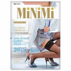 Minimi CAPRICCIO 20 den AUT Чулки Женские, с элегантной кружевной резинкой. Резинка на силиконовой основе шириной 8 см, невидимый усиленный мысок, формованная ступня.