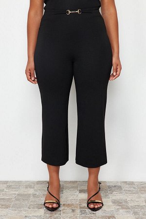 Черные широкие тканые брюки с высокой талией