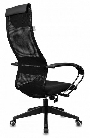Кресло руководителя Бюрократ CH-607 черный TW-01 сетка/ткань с подголов. крестов. пластик