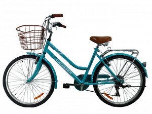 Велосипед CROSSER City Bike 24&quot; (1/1) синий (с корзиной)