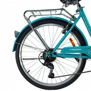 Велосипед CROSSER City Bike 24" (1/1) синий (с корзиной)