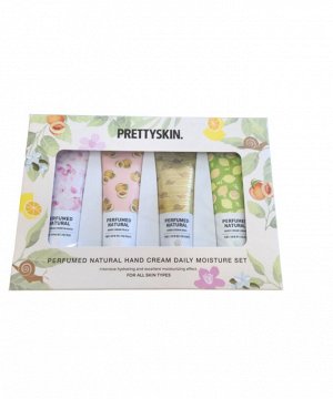 PrettySkin Набор парфюмированных кремов для рук Hand Cream Set Perfumed Natural Daily Moisture, 30 мл * 4 шт