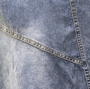 Женская джинсовая юбка с высокой посадкой и эластичным поясом, декорирована кружевом, синий