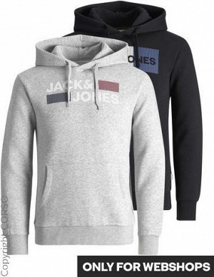 кофта бренд Jack & Jones Капюшон с логотипом Corp (Corp Logo Sweat Hood)Цвет изделия: h серый мел Бренд: Jack & Jones Ассортимент: He. Размерная категория трикотажа/толстовки: толстовка с логотипом но