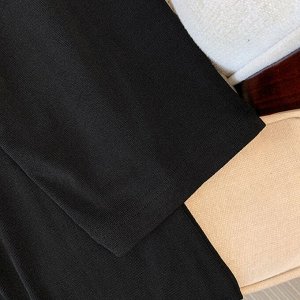 Женский комплект: длинное платье на бретелях + удлиненный кардиган, черный/темно-серый