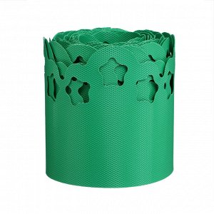 Лента бордюрная, 0.15 x 9 м, толщина 1.2 мм, пластиковая, фигурная, зелёная