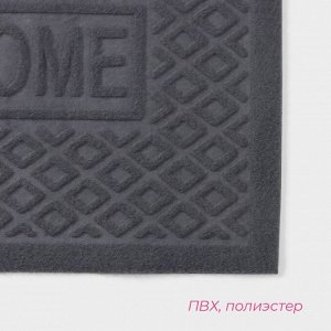 Коврик влаговпитывающий придверный без окантовки Доляна «Welcome. Ромбы», 38x58 см, цвет МИКС