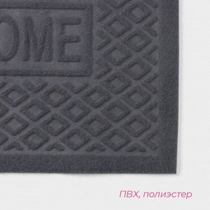 Коврик придверный Доляна Welcome, ромбы, влаговпитывающий, без окантовки, 38x58 см, МИКС