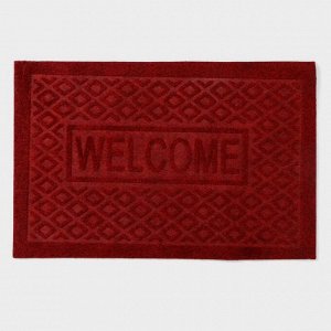 Коврик придверный Доляна Welcome, ромбы, влаговпитывающий, без окантовки, 38x58 см, МИКС