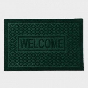 Коврик придверный Доляна Welcome, ромбы, влаговпитывающий, без окантовки, 38x58 см, МИКС