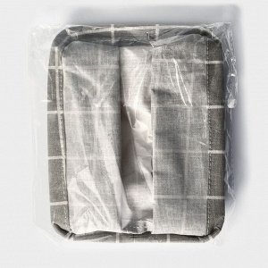 Корзинка для мелочей Доляна «Клеточка», с ручками, 20*17*13 см, серая
