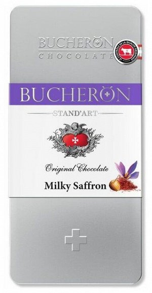 Шоколад Bucheron молочный с орехами и шафраном 100гр жесть