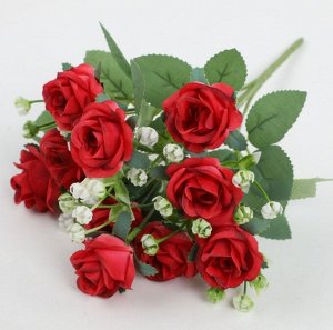 Роза букет, 9 соцветий, 30см