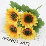 Подсолнух букет, 4 соцветия, 27см