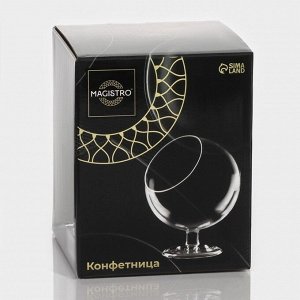 Конфетница на ножке Magistro «Орбита», 500 мл, 12.5x16.5 см, стекло, прозрачная