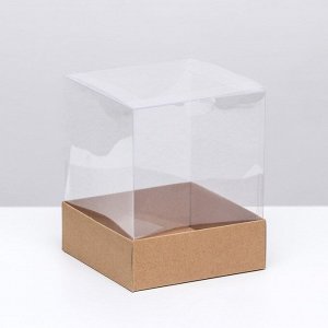 Коробка для пирожных, крафт, 14.5?14.5?17.5 см