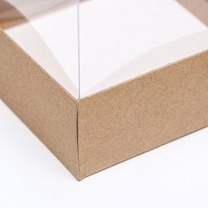 Коробка для пирожных, крафт, 14.5?14.5?17.5 см