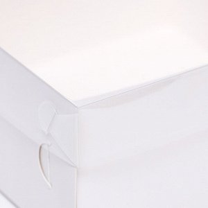 Кондитерская упаковка, белая с PVC крышкой, 17 х 17 х 8 см