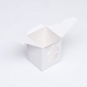 Коробка под пироженое, белая, 9 х 9 х 11 см