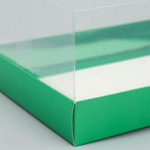 Коробка кондитерская «Зелёная», 22 х 8 х 13.5 см