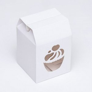 Коробка под десерты, белая,  15 х 10 х 10 см