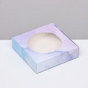 Коробка сборная с окном, «Небесный», 11.5?11.5?3 см