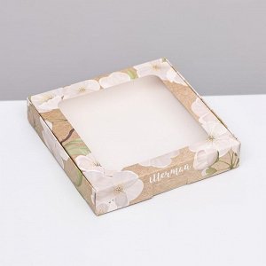 Коробка самосборная, "Цветы", 16 х 16 х 3 см