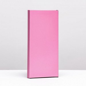 Подарочная коробка под плитку шоколада, с окном, розовая, 17x8x1.4 см
