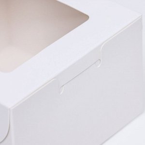 Коробка для десерта, белая, 10 х 10 х 6,5 см