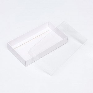 Кондитерская упаковка, белая с PVC крышкой, 18 х 10 х 3 см