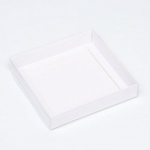 Коробка сборная, белая с PVC крышкой, 16 х 16 х 3 см