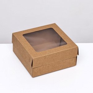 Кондитерская упаковка, крафт, 17 х 17 х 8 см