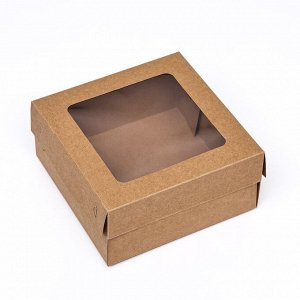Кондитерская упаковка, крафт, 17 х 17 х 8 см