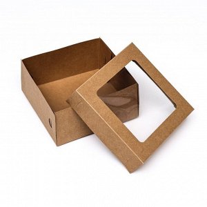 Кондитерская упаковка, крафт, 17 х 17 х 8 см