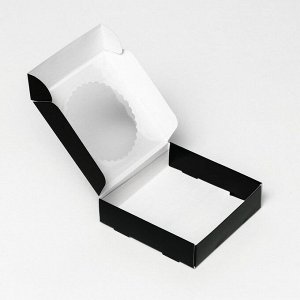 UPAK LAND Подарочная коробка сборная с окном, 11,5 х 11,5 х 3 см, чёрный