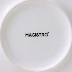 Набор посуды Magistro La palla, 7 предметов: тарелка d=23 см, 2 тарелки d=23.2 см, 2 тарелки 1000 мл, 2 салатника 1000 мл, фарфор, белый