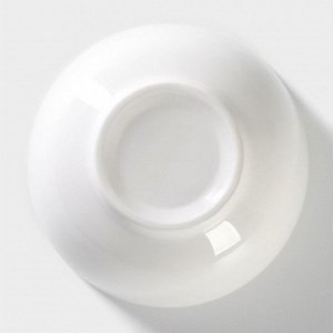 Салатник фарфоровый Доляна White Label, 400 мл, d=12,5 см, цвет белый
