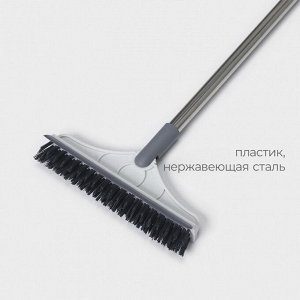 Щётка для пола и мытья труднодоступных мест, стыков, с водосгоном Raccoon, ворс углом, 3 см, 107x22x4.5 см