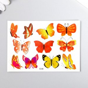 СИМА-ЛЕНД Татуировка на тело цветная &quot;Бабочки в лиловых оттенках&quot; 11,5х8 см, МИКС