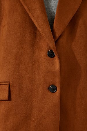 Женский светло-коричневый замшевый пиджак премиум-класса FN03167