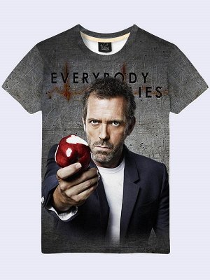 3D футболка Доктор Хаус с яблоком
