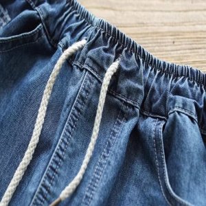 Женские джинсовые шорты с высокой посадкой и эластичным поясом, с вышитым принтом, синий
