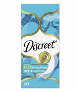 DISCREET Ежедневные прокладки Deo Spring Breeze голубые 20шт