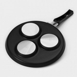 Сковорода «Хит», d=24 см, порционная, антипригарное покрытие, цвет чёрный