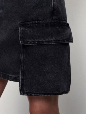 Юбка джинсовая женская темно-серый деним