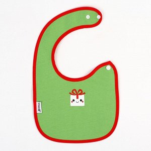 Нагрудник для кормления, новогодний, Happy, на липучке, Крошка Я, МИКС