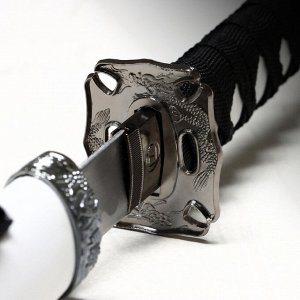 Сувенирное оружие «Катана на подставке», 78см, клинок 39 см, белые ножны